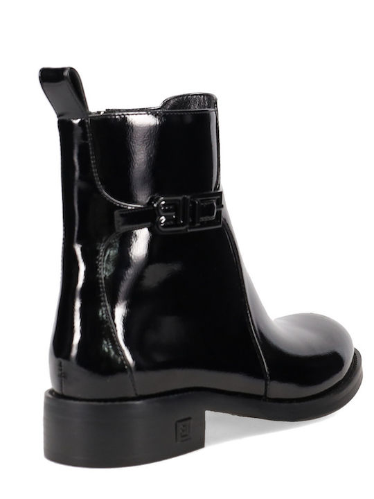 Stiefeletten Damen aus Lackleder Schwarz