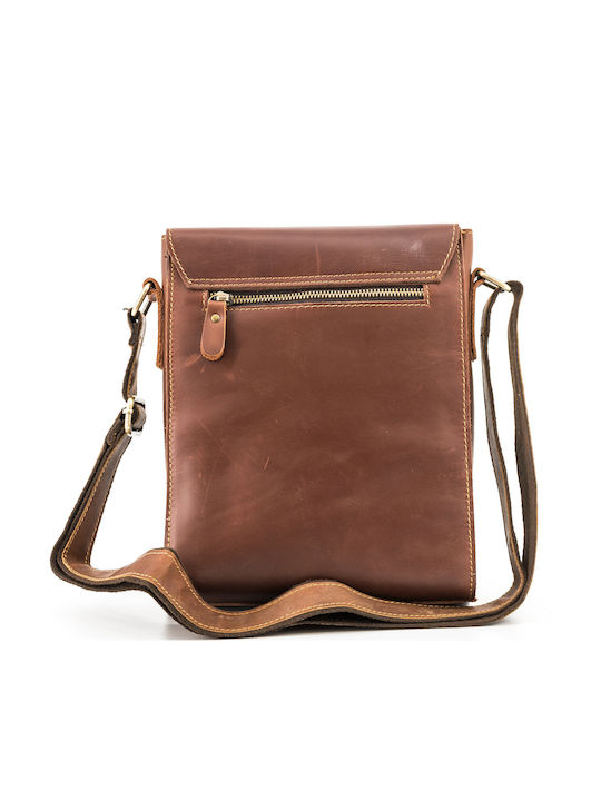 Leder Herrentasche Schulter / Crossbody Braun