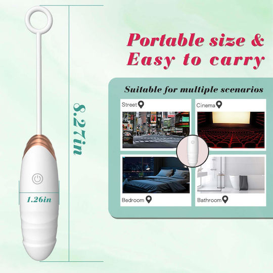 Love Vibrator Egg with Remote Control White