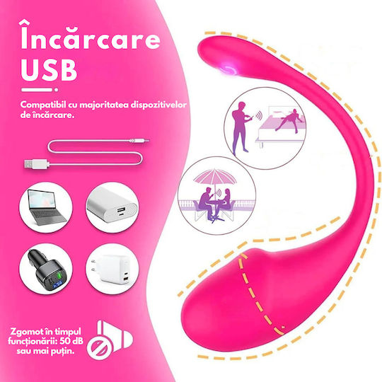 Вибратор G-Spot с Дистанционно Управление 20см Розов
