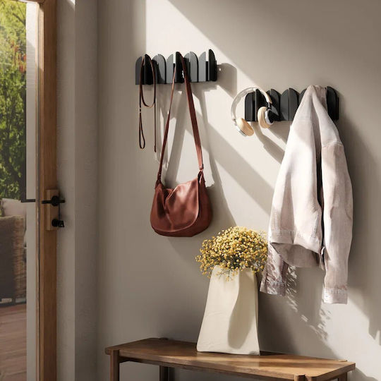 Umbra Metal Wall Hanger With 5 Black Hooks