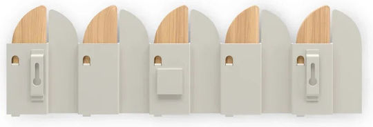 Umbra Metal Wall Hanger With 5 Hooks Beige