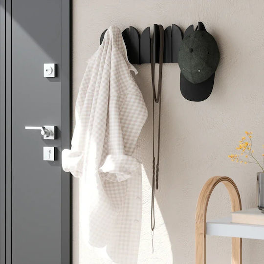 Umbra Metal Wall Hanger With 5 Black Hooks
