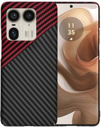 Motorola Edge 50 Ultra Techsuit Carbonite Fibershell Schwarz Rot