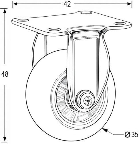 Finetto Furniture Wheel made of Metal with Wheels in Transparent Color