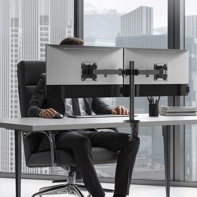 Powertech Βάση Γραφείου για 2 Οθόνες έως 32" με Βραχίονα (PT-1552)