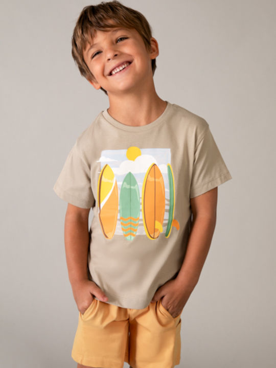 Kids' Set with Shorts Summer 3pcs Beige, Peach