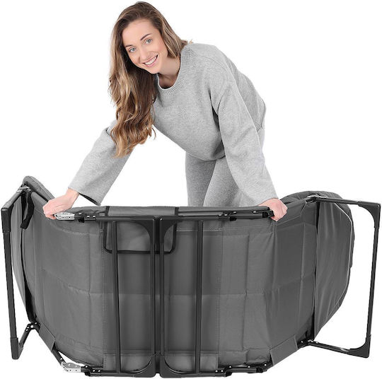 Foldable Guest Bed Without Mattress Single Gray 200x65cm