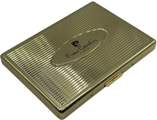 Табакера За 20 Цигари Pierre Cardin Златиста Кутия Подарък 10x7.5cm