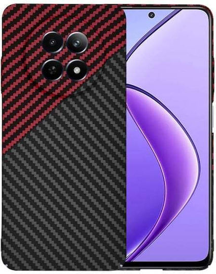 Realme 12x 12 Techsuit Hülle Carbonite Fibershell Schwarz Rot