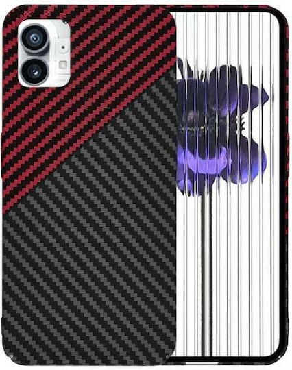 Θήκη Τηλεφώνου Nothing 1 Techsuit Carbonite Fiber Shell Μαύρο Κόκκινο