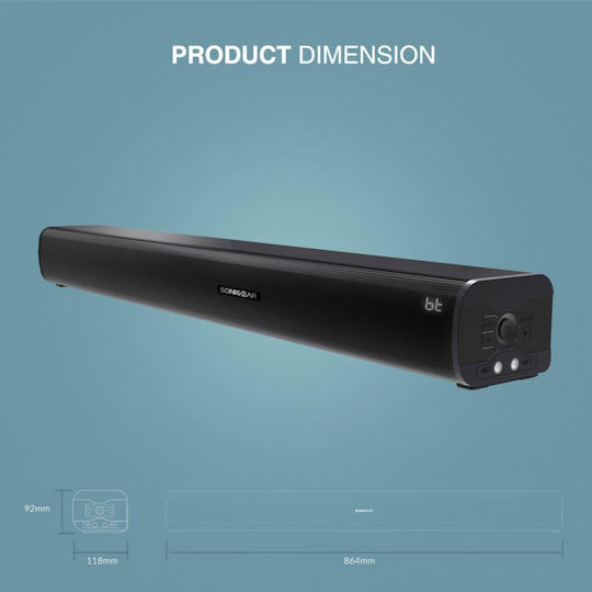 Sonic Gear Sonicbar Soundbar Bluetooth and HDMI 70W with Remote Control Black