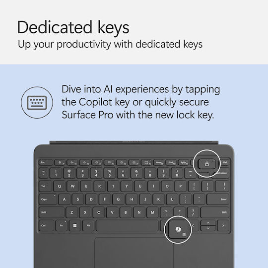 Microsoft EP2-32033 Keyboard with Touchpad for Tablet English US Gray
