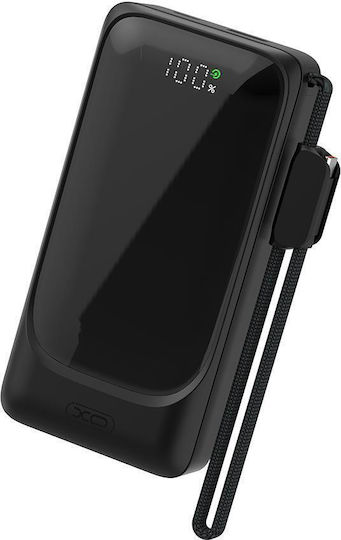 XO PR282 Power Bank 10000mAh 22.5W με Θύρα USB-A και Θύρα USB-C Μαύρο
