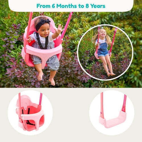 Tp Toys Κούνια Πτυσσόμενη με Ζώνη Ασφαλείας Ροζ
