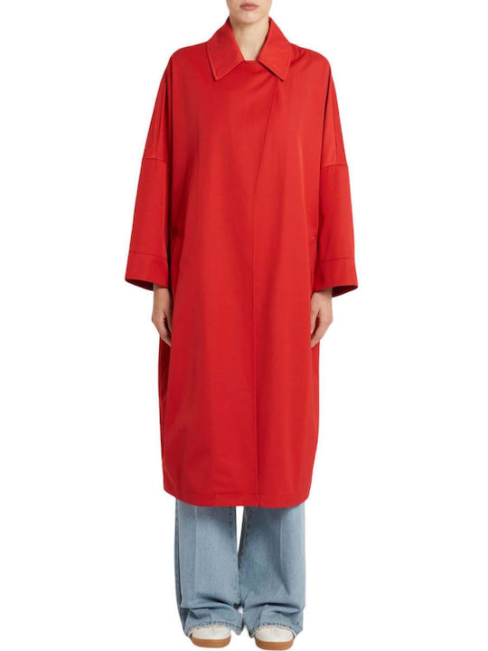 Γυναικεία Κόκκινη Καμπαρντίνα Oversized