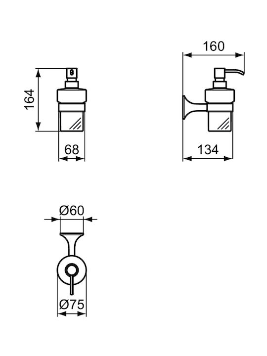Ideal Standard Επιτοίχιο Dispenser Γυάλινο Λευκό