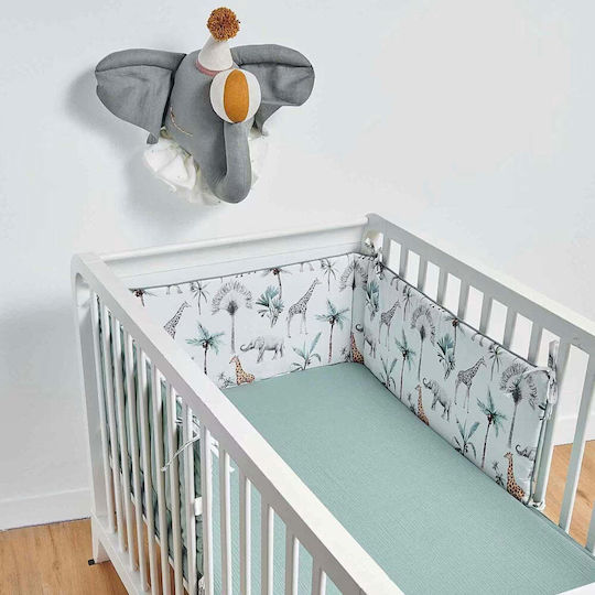 Tuttolina Safari Crib Bumpers Classic Inside Green 30x210cm