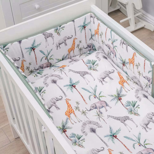 Tuttolina Safari Crib Bumpers Classic Inside Green 30x210cm