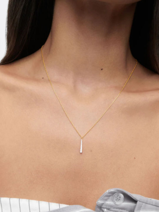 P D Paola Necklace from Gold Plated Silver with Zircon