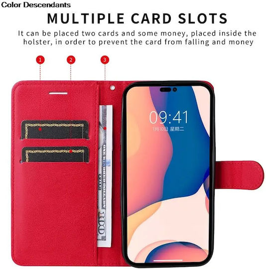 Book Leather / Plastic Red (Samsung all Book type models)