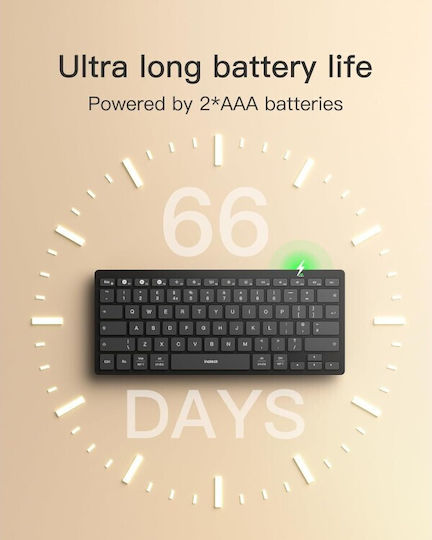 Inateck Ultra Slim Ασύρματο Bluetooth Πληκτρολόγιο για Tablet Αγγλικό US Γκρι