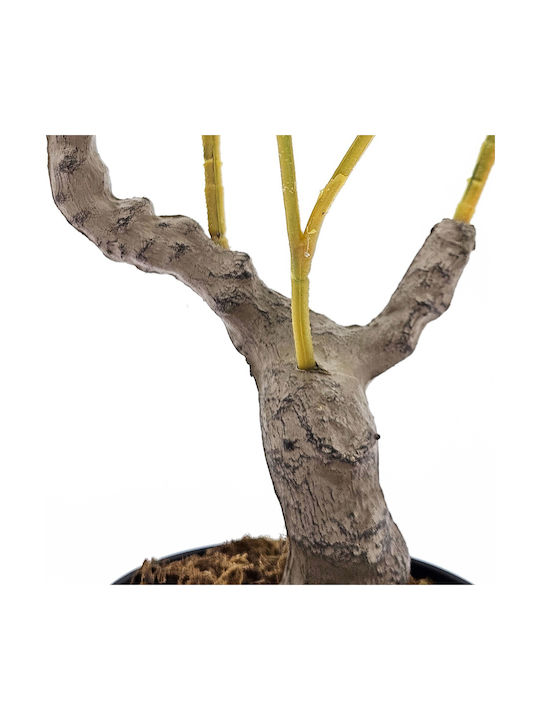 Artekko Zitronenbaum Grünes Künstliches Baum Zitronenbaum in Schwarzer Topf 30x30x80 cm