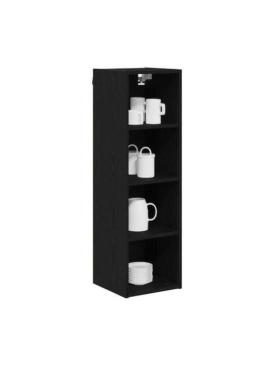 Wandküchenschrank mit Arbeitsplatte Schwarz 30x29.5x100cm