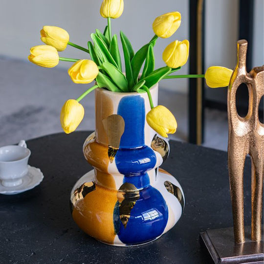 Vază decorativă din ceramică Artekko Ekko multicoloră 18.5x18.5x25 cm