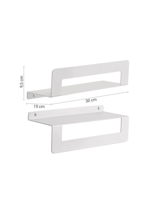 Gedy Cleo Wall-Mounted Bathroom Shelf Unit Inox White