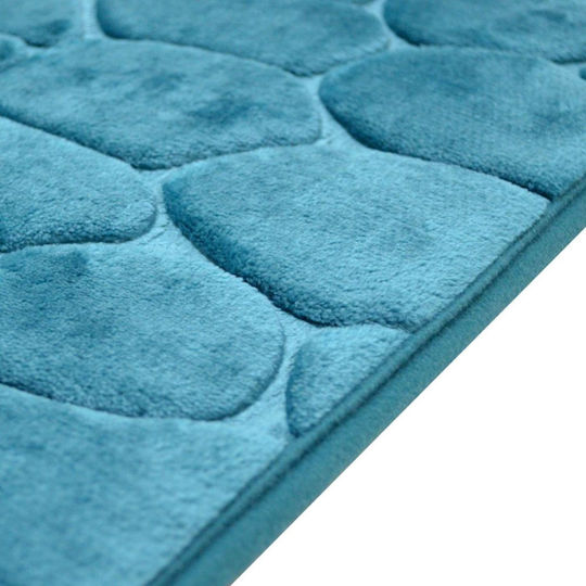 Ankor Αντιολισθητικό Πατάκι Μπάνιου Memory Foam 807871 Πετρολ 50x80εκ.