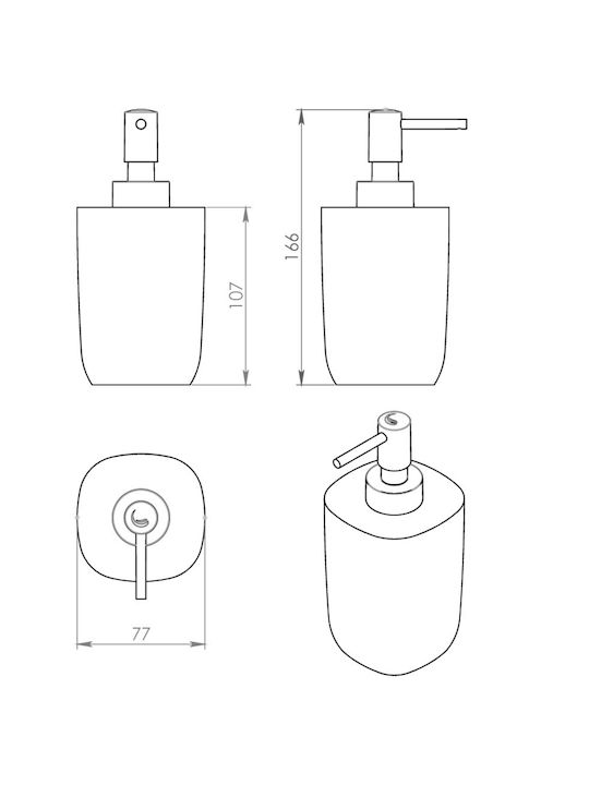 Gedy Ylenia Dispenser Πλαστικό Γκρι