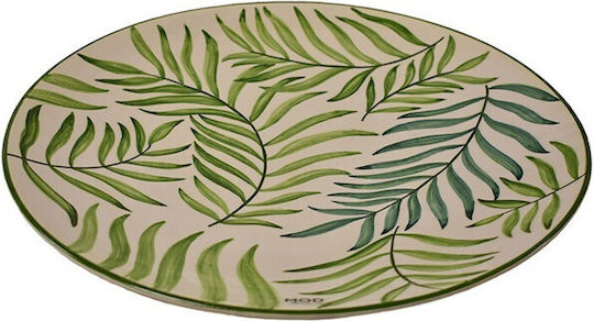Atmosphera Dekorative Platte Rund Keramik Grün 1Stück 40x40cm Atmosphera Dekorative Platte Rund Keramik Grün 1Stück 40x40cm