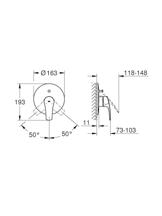 Grohe Built-in Mixer & Diverter Set for Shower 2 Exits