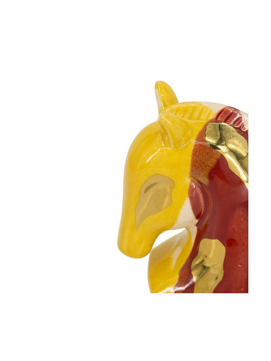 Artekko Ekko Decorative Ceramic Horse Multicolored 14.5x8x18 Cm