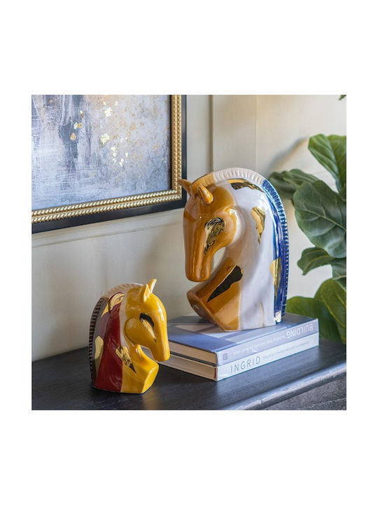 Artekko Ekko Decorative Ceramic Horse Multicolored 14.5x8x18 Cm