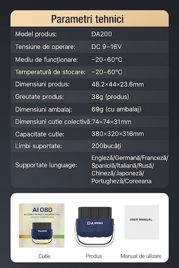 Διαγνωστικό Αυτοκινήτου Ψηφιακό OBD 2 με Bluetooth