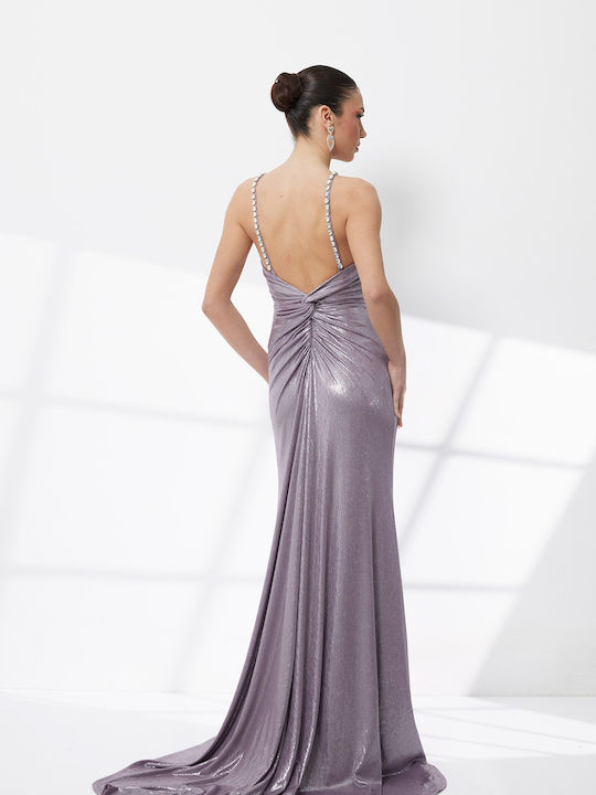 Summer Maxi Evening Dress Metallic