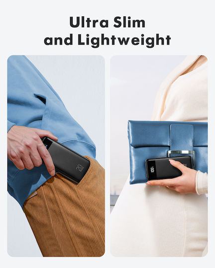 Charmast W2065 Power Bank 20000mAh 20W with 2 USB-A Ports and USB-C Port Power Delivery / Quick Charge 3.0 Black