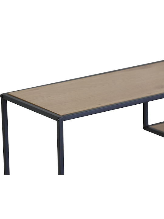 TV Stand Linos Metal Black L120xD33xH50cm