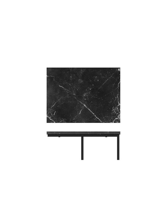 Masă Laterală Rectangulară Pigasus-4065 Lemn Marmură Neagră M40xL30xÎ66cm