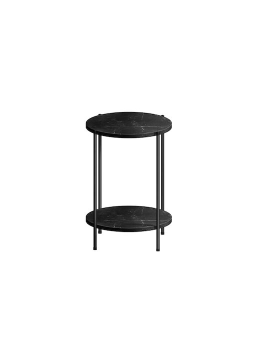 Rundes Beistelltisch Pigasus-4356 Holz Schwarz M43.3xL43.3xH56.5cm