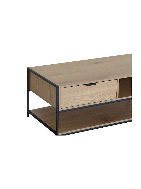 Rectangular Central Coffee Table Kouros-10040 Metal Sonoma Black W100xD50xH40cm