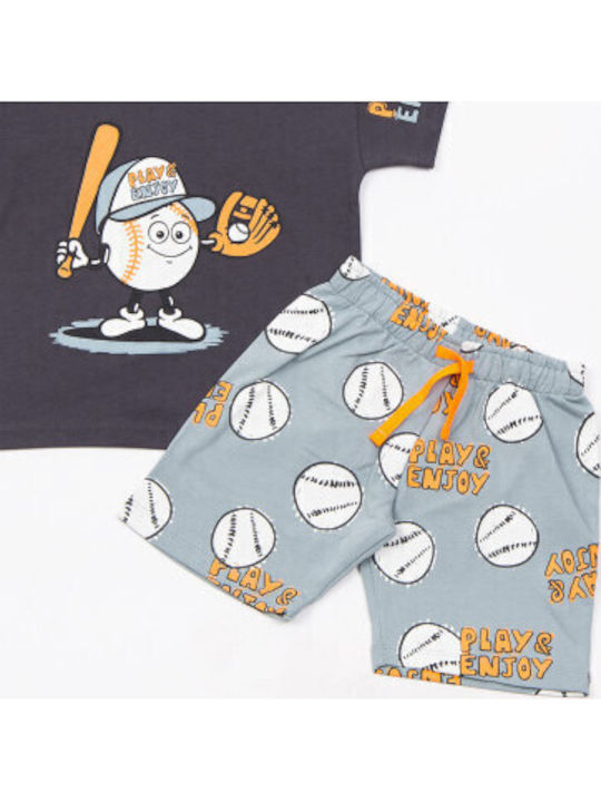 Kinder-Set mit Shorts Sommer 3Stück Anthracite