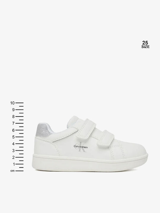 Kids Sneakers with Hoop & Loop Closure White