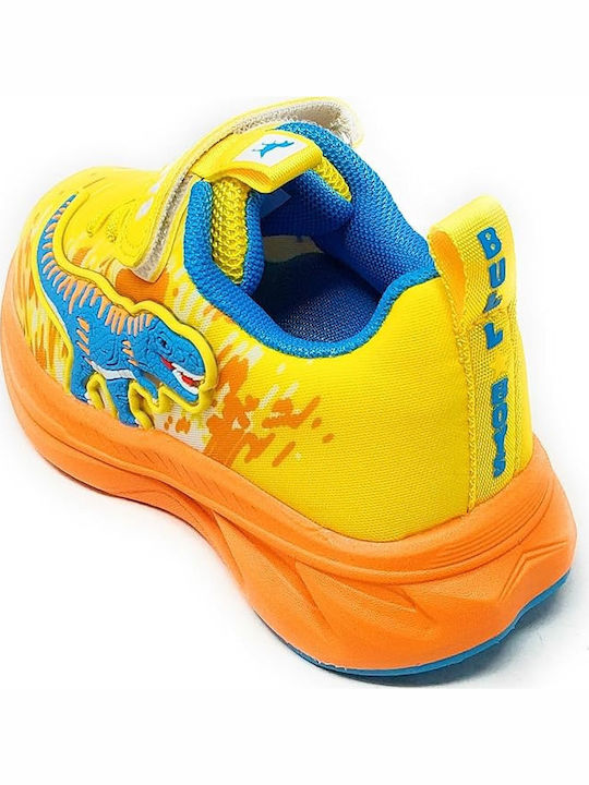 Παιδικά Sneakers με Σκρατς & Φωτάκια Κίτρινα