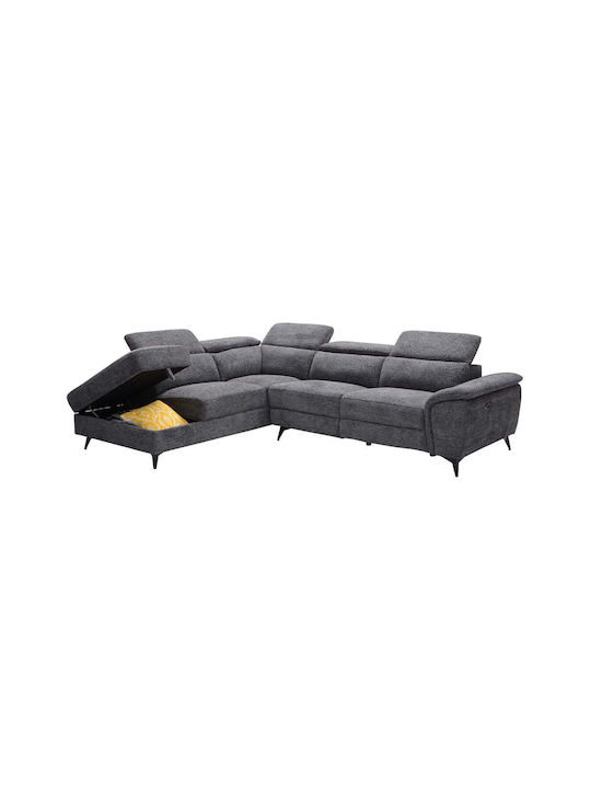 Romeo Corner Couch with Right Corner Grey 284x224x76 cm E9584,10