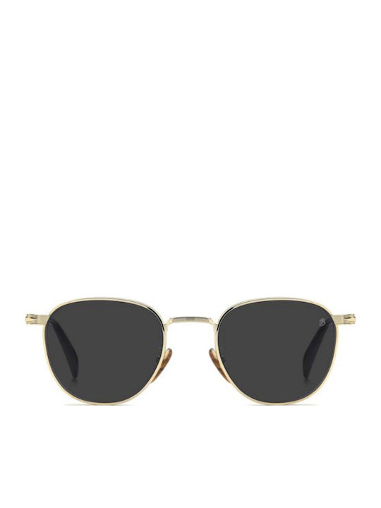 David Beckham Unisex Sunglasses with Gold Metallic Frame and Gold Lens DB 1228/S RHL/2K