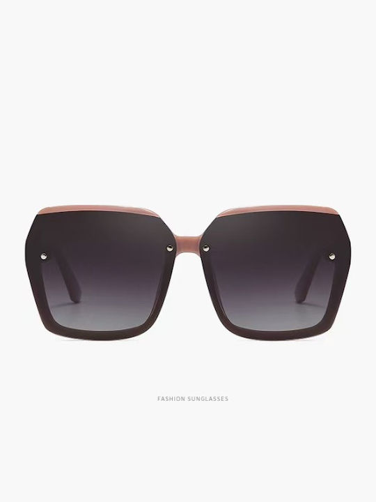 King Unisex Γυαλιά Ηλίου με Ροζ Σκελετό και Καφέ Polarized Φακό SUNKI345-SN005