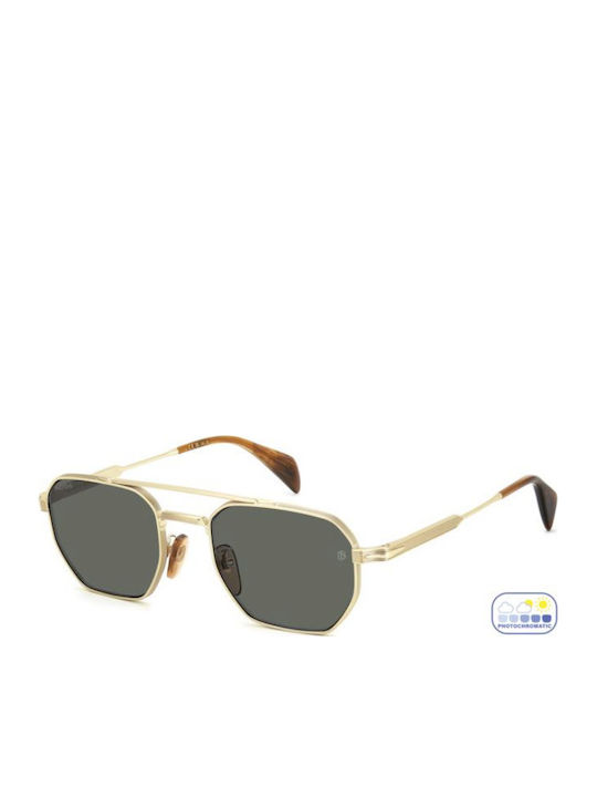 David Beckham Unisex Sunglasses With Gold Metallic Frame And Gold Lens